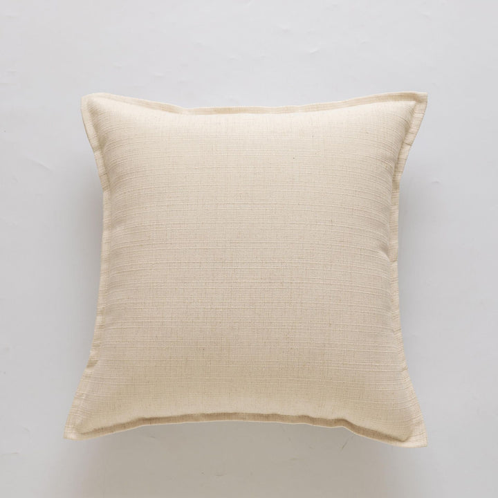 Square Natural Slub Linen Accent Cushion Cover with Welt Trim