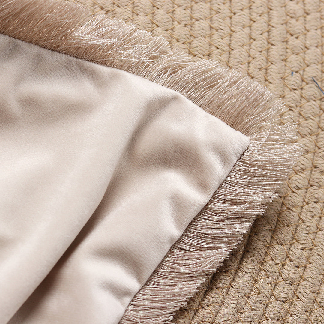 Frayed-Edge Square and Lumbar Decorative Pillow Set