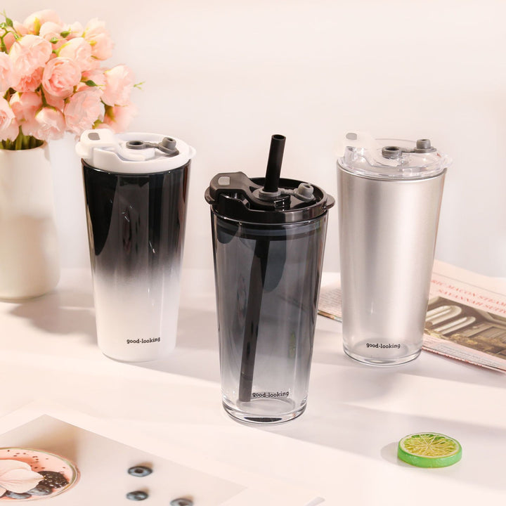 Ladies Insulated Drinking Cup with Lid and Straw Kalsten