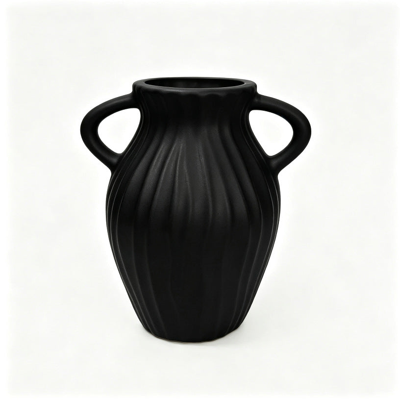 Textured Ribbed Decorative Vase Kalsten
