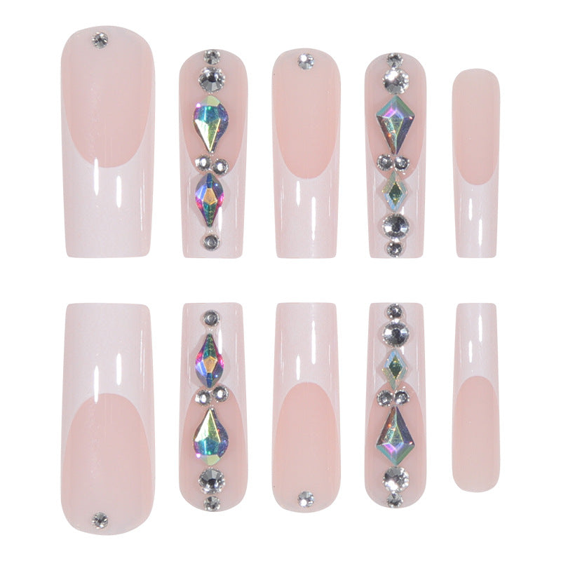 Decorative Stiletto Press-On Nails with Crystal Accents Kalsten