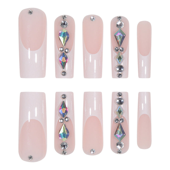 Decorative Stiletto Press-On Nails with Crystal Accents Kalsten