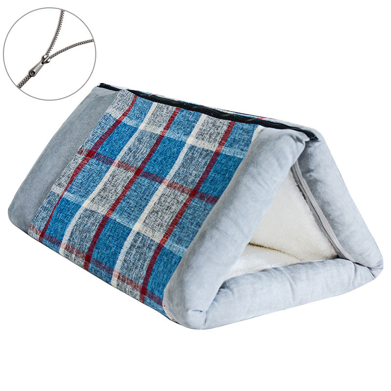 Cozy Triangular Pet Shelter Dog Bed