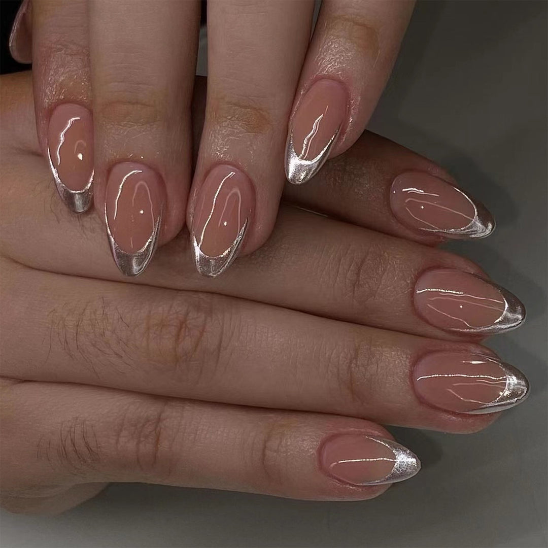 Stylish French Tip Press-On Nail Set Kalsten