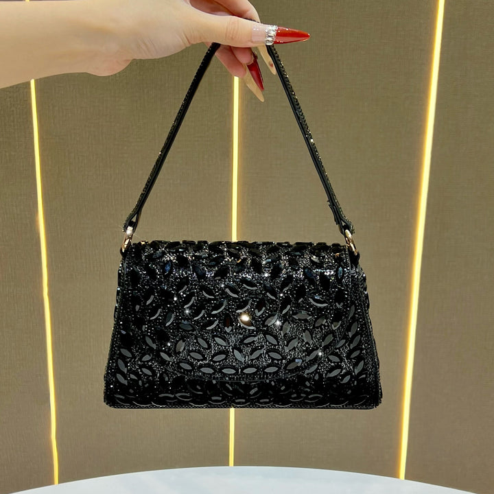 Ornate Crystal Detail Evening Handbag