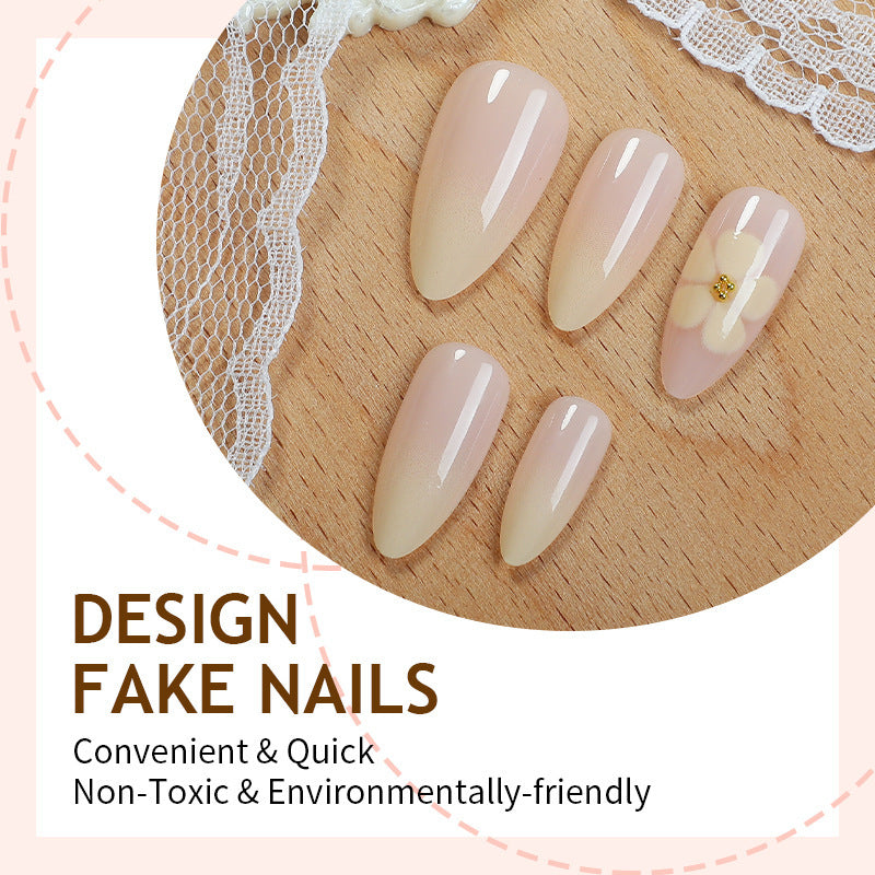 Artificial nail set with delicate floral pattern Kalsten