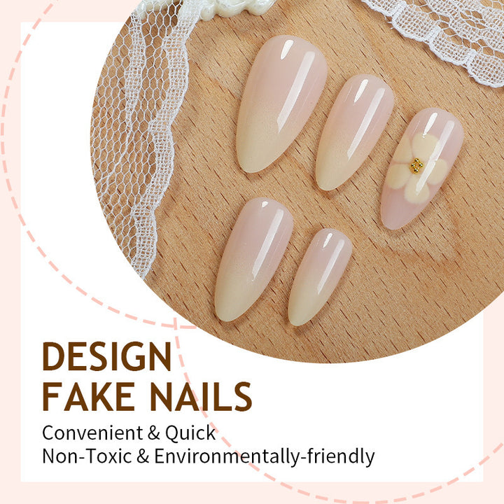Artificial nail set with delicate floral pattern Kalsten
