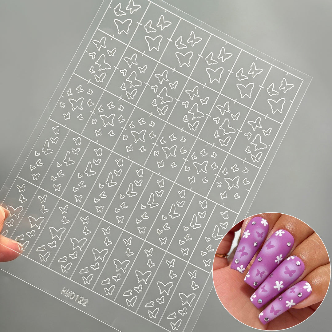 Butterfly Nail Art Stencil Sheet