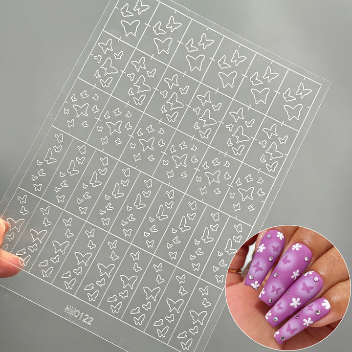Butterfly Nail Art Stencil Sheet