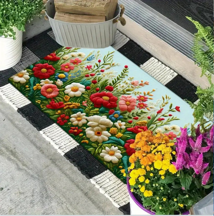Decorative Floral Area Mat Kalsten