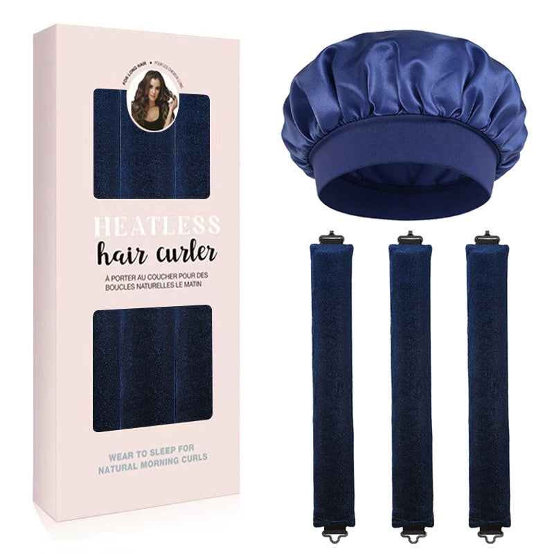 Satin Sleep Cap and Hair Rollers