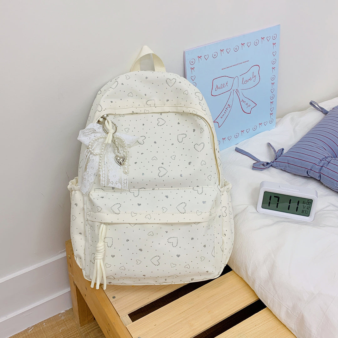 Heart-Patterned School Backpack Kalsten