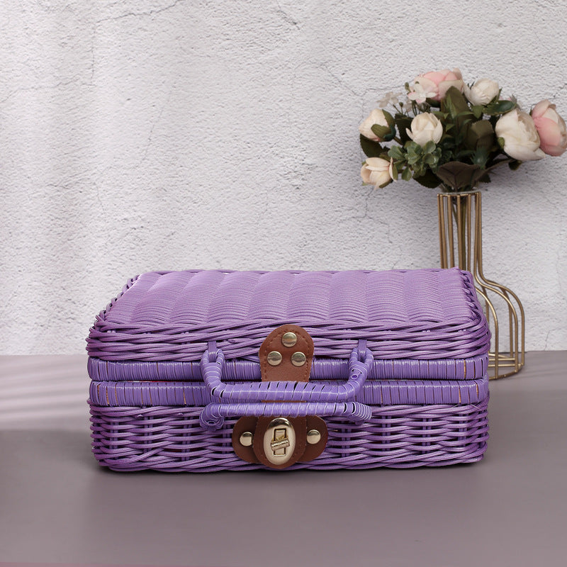 Vintage Woven Rattan Handbag Kalsten