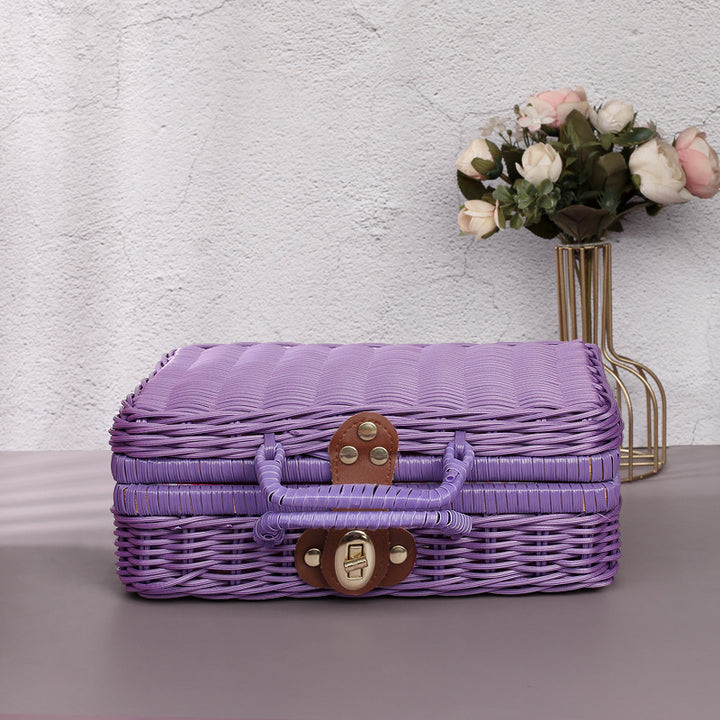 Vintage Woven Rattan Handbag Kalsten