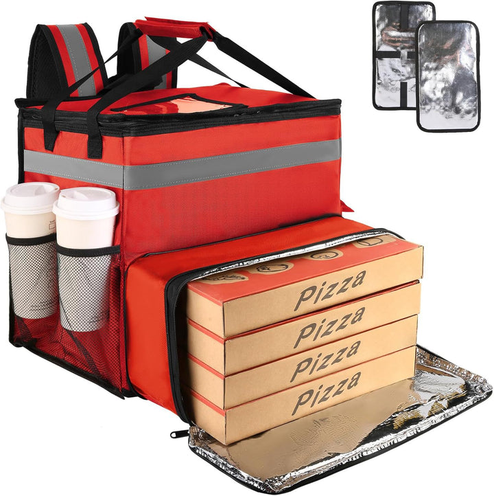 Women's Insulated Pizza Delivery Bag with Drink Holders and Reflective Elements Kalsten