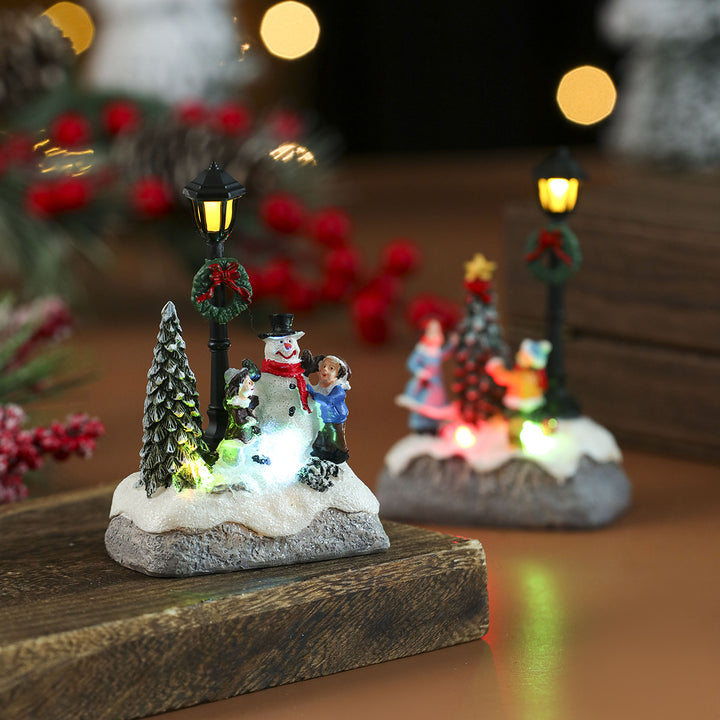 Decorative Holiday Snowman Scene Figurine Kalsten