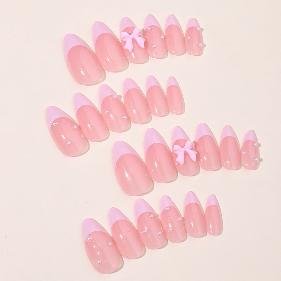 Premium False Nail Set with Elegant French Tip Design Kalsten