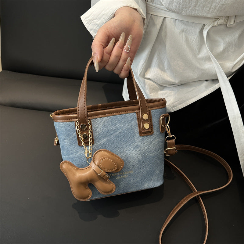 Playful Denim Mini Handheld Tote Bag Kalsten