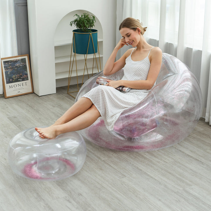 Women Inflatable Relax Lounge Chair with Footrest Kalsten