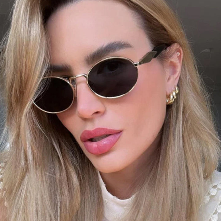 Women's designer sunglasses with unique oval frame and luxurious accents Kalsten