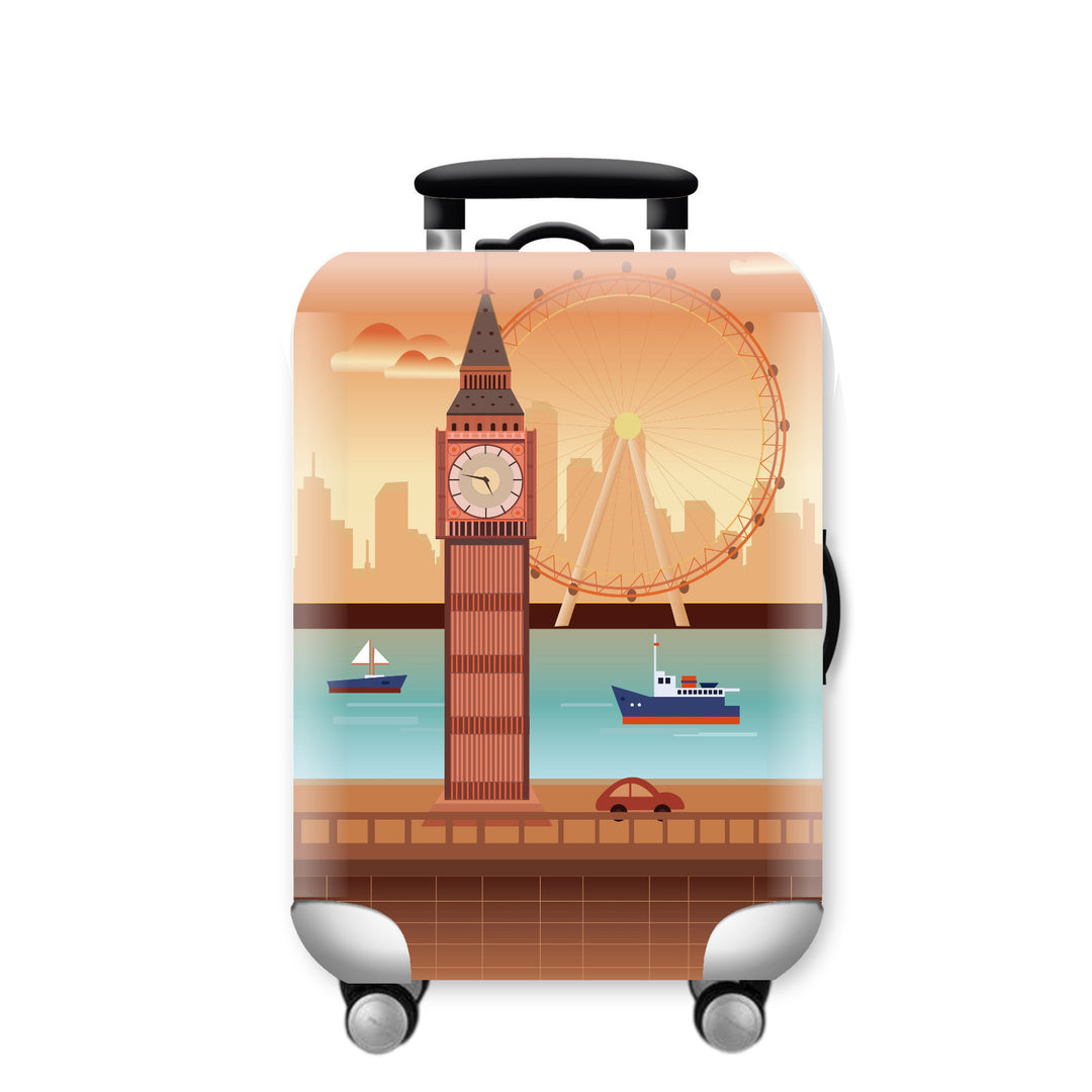 Women Hard Shell Suitcase with Urban Skyline Motif Kalsten