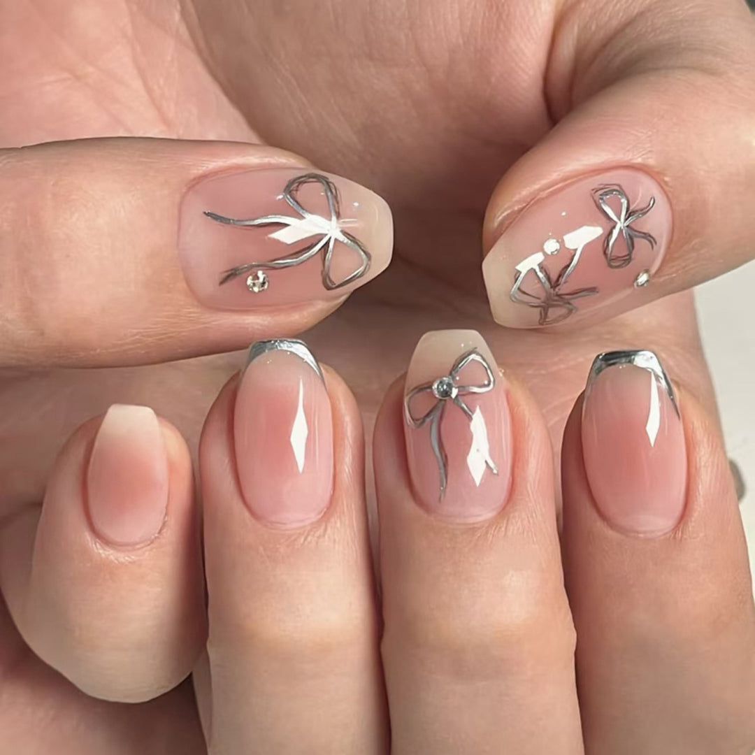 Artful Nail Art with Bow Design Kalsten