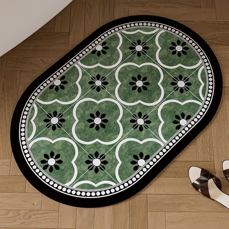 Floral Design Bathroom Mat
