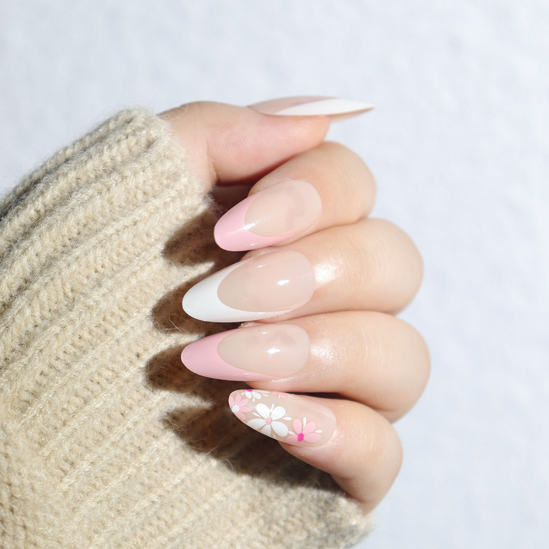 Decorative Floral Pointed Press-On Nails Kalsten