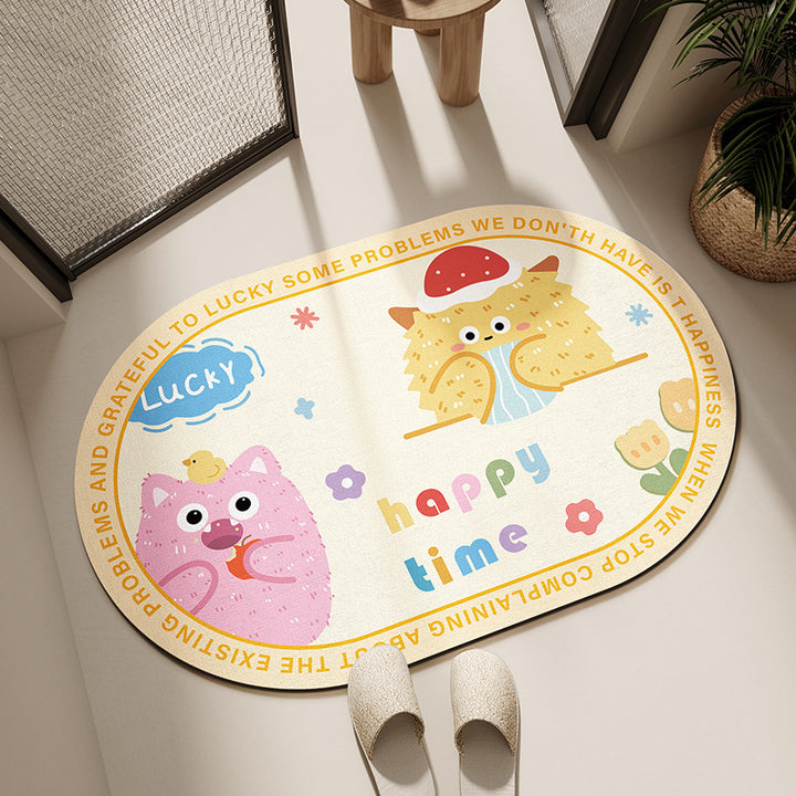 Floral-Themed Absorbent Bath Mat Kalsten