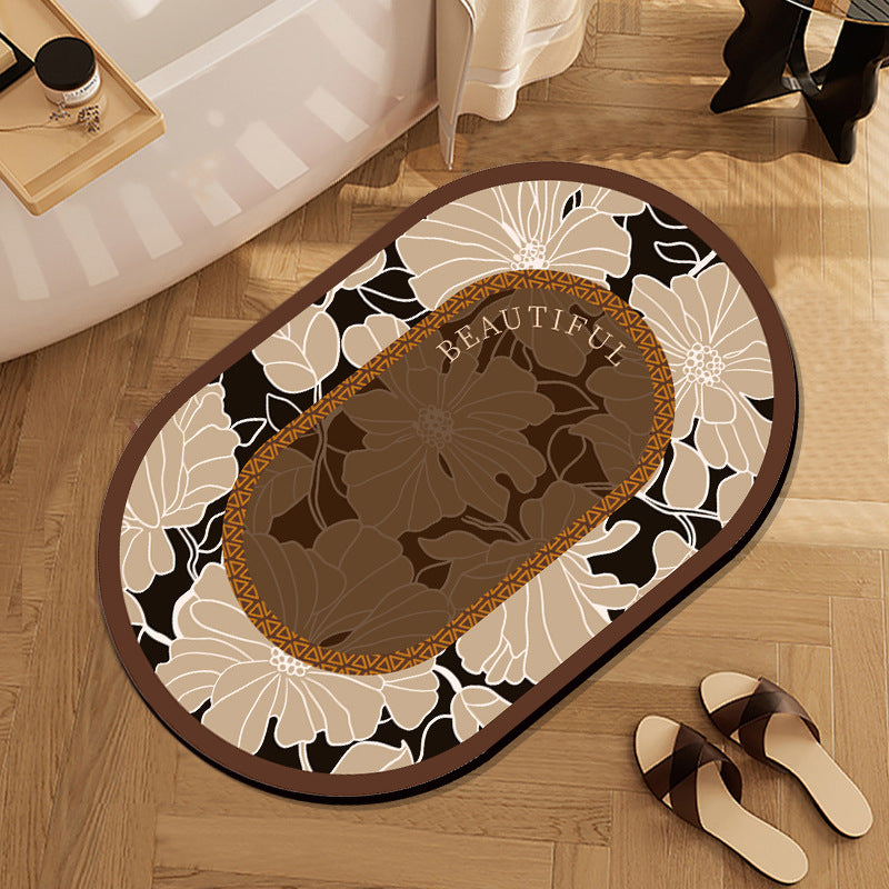 Elegant Marble-Themed Bath Mat Kalsten