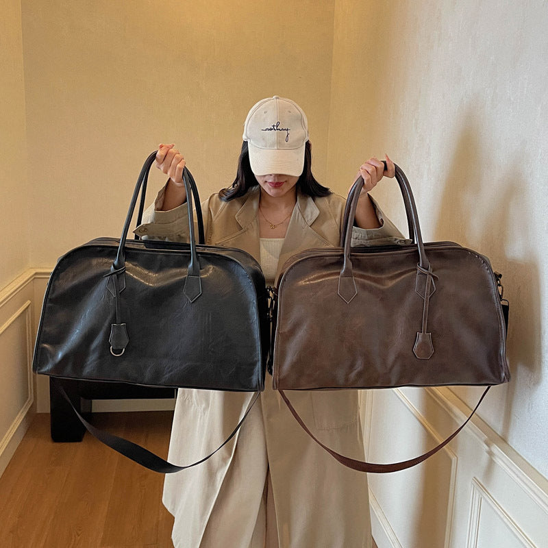 Premium Leather Weekender Duffle