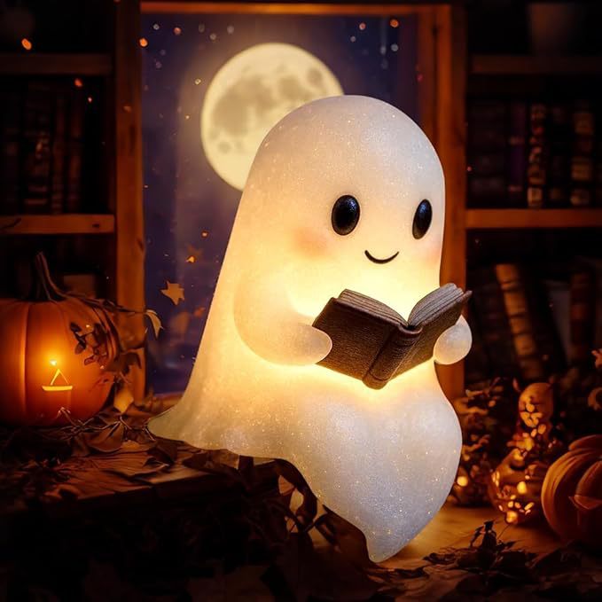 Whimsical Ghost and Bat Decorative Figurine Kalsten