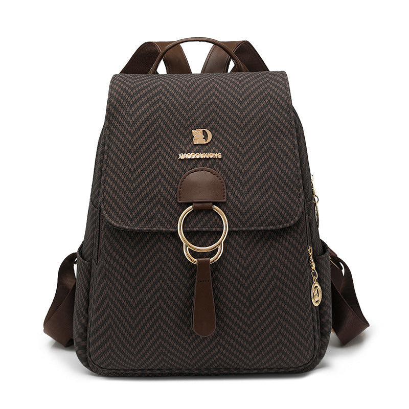 Multi-Compartment Herringbone Fashion Backpack Kalsten
