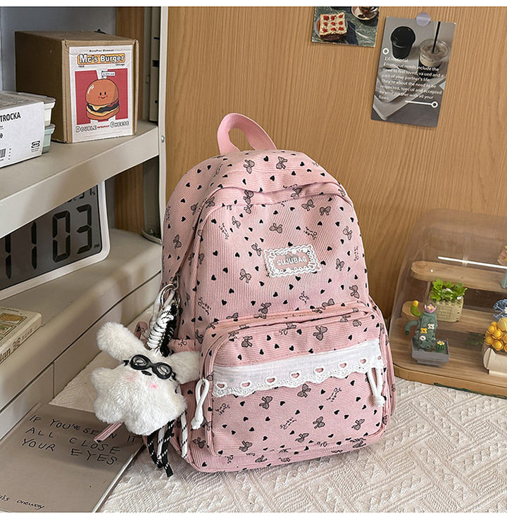 Cute Floral Print Mini School Backpack