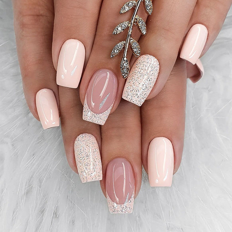 Elegant Stiletto Press-On Nail Art with Rhinestone Accents Kalsten