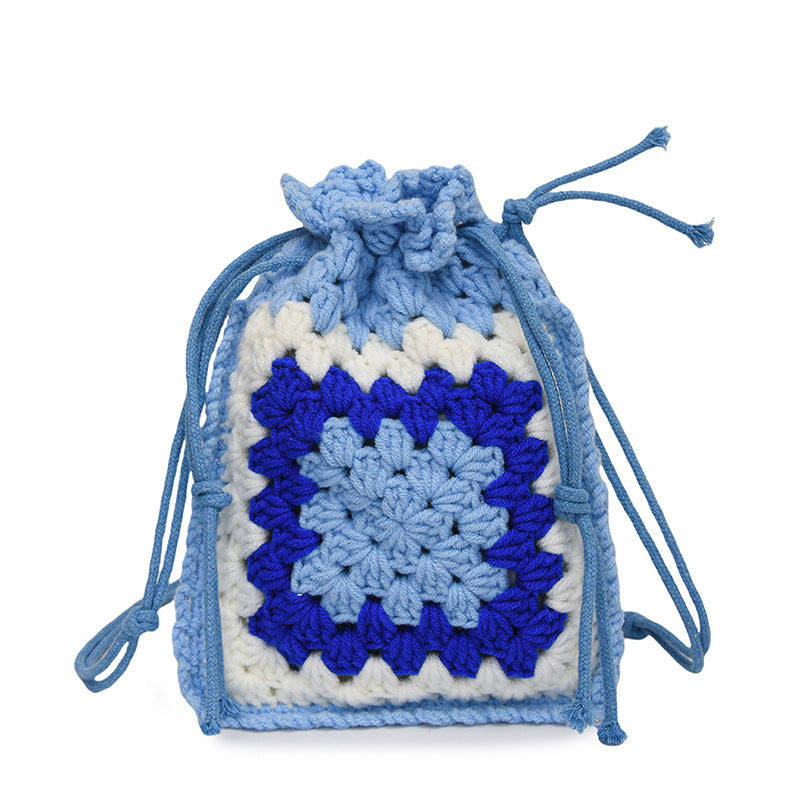 Crochet Drawstring Mini Backpack