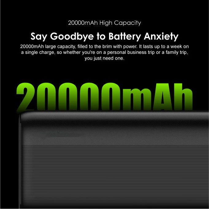 High-capacity portable power bank with dual USB ports and LED display Kalsten