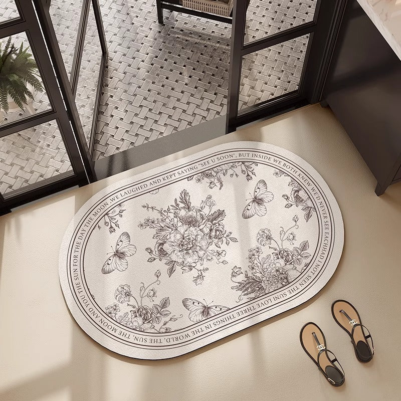 Floral Embroidered Bath Mat Kalsten