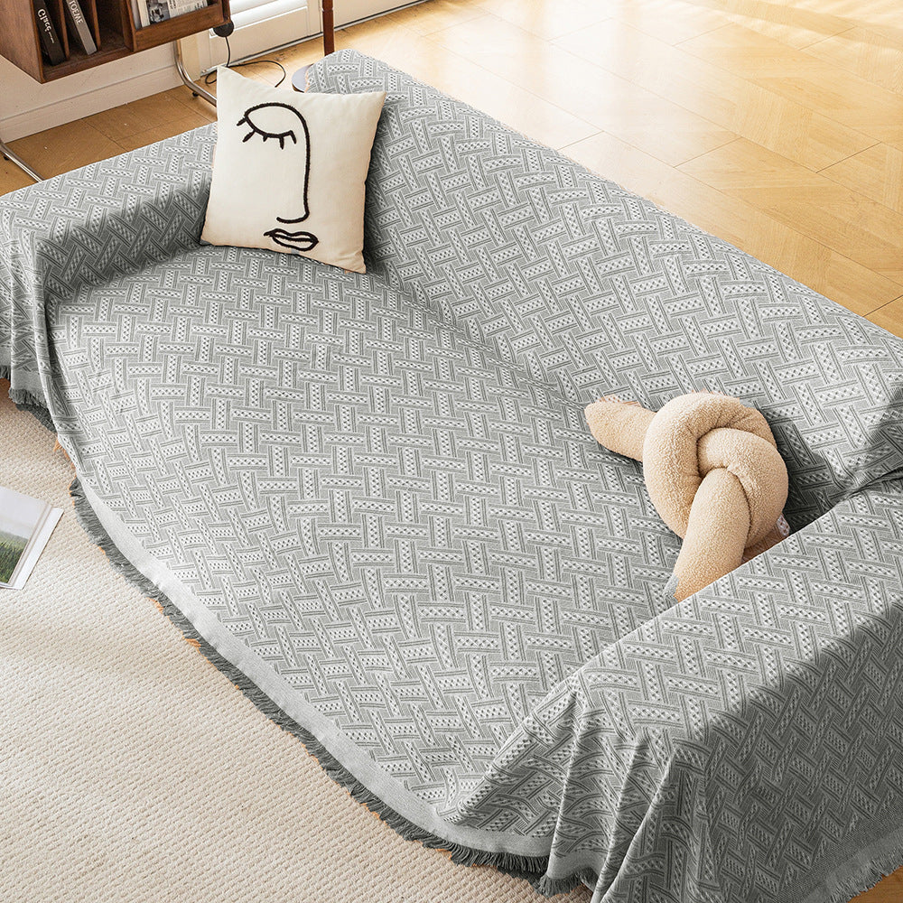 Textured Woven Sofa Throw Blanket