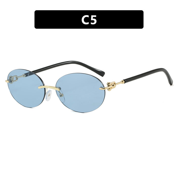 Women oval sunglasses with luxurious metal frame and mirrored lenses Kalsten