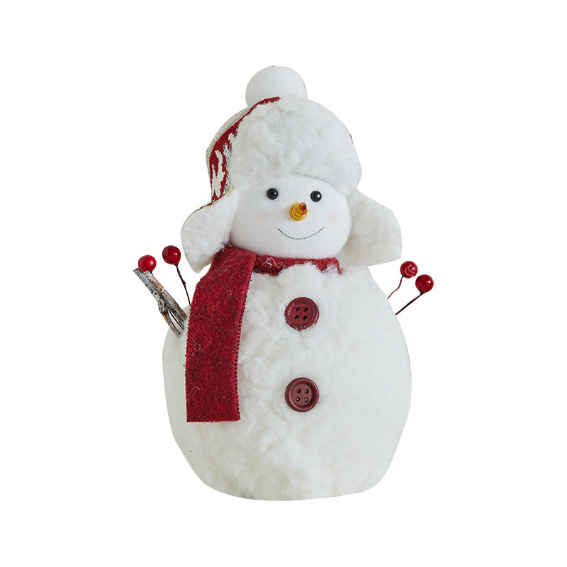 Whimsical Plush Snowman Figurine