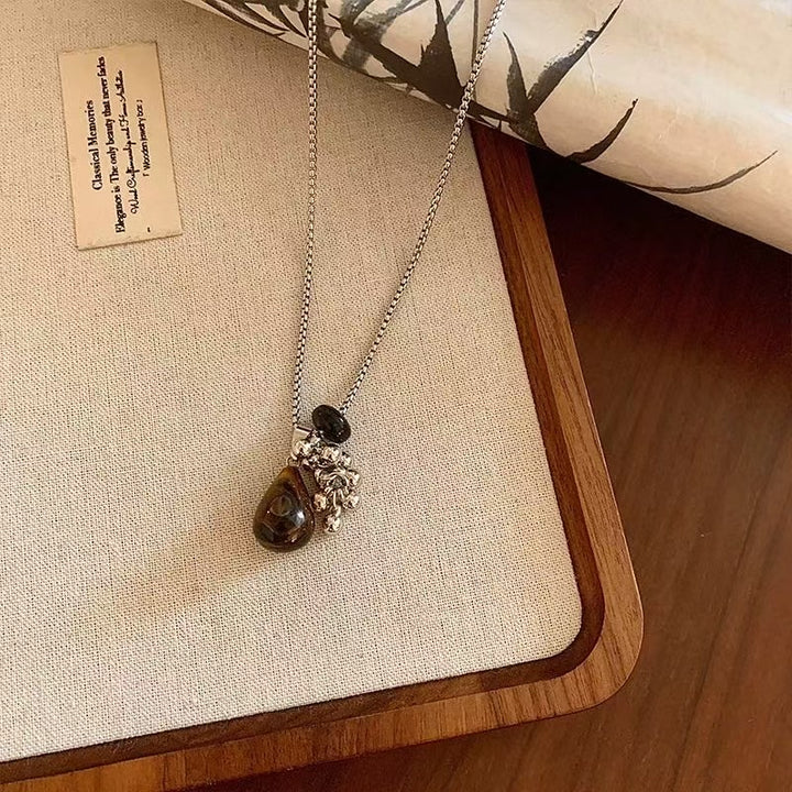 Bohemian Pendant Necklace with Gemstone Charm Kalsten