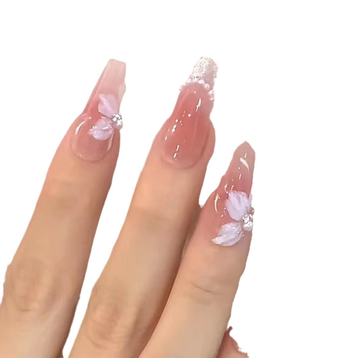 Floral Accent Press-On Nail Set Kalsten