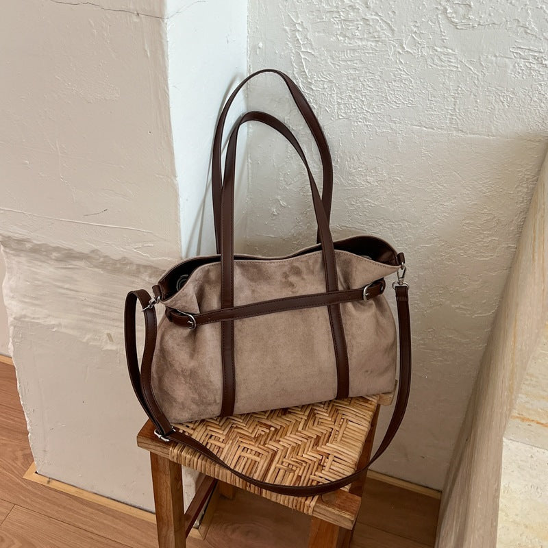 Versatile Suede Tote Bag