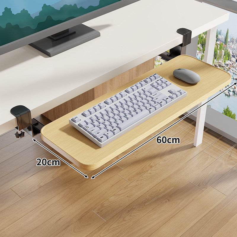 Under-Desk Sliding Ergonomic Keyboard and Mouse Tray with Clamp Mount