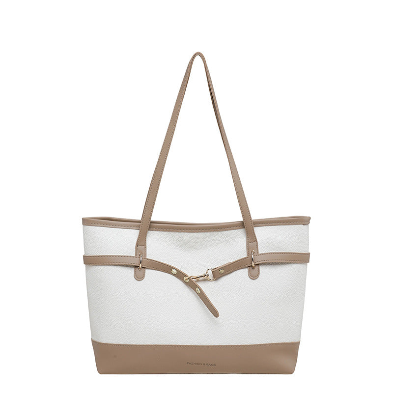 Structured Faux Leather Tote Bag