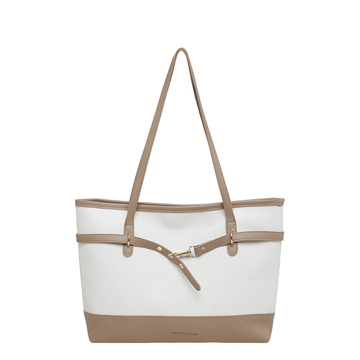 Structured Faux Leather Tote Bag