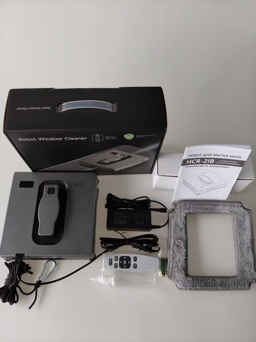advanced robotic window cleaning system with remote control and safety tether Kalsten