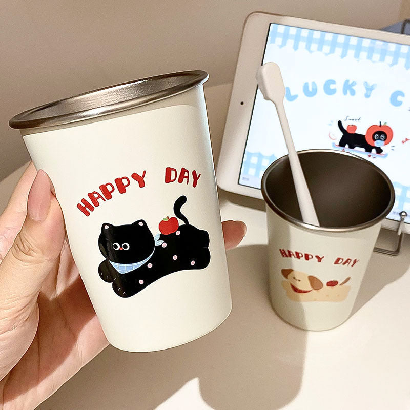 Stainless Steel Drinking Cup with Cheerful Dog Design Kalsten