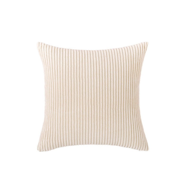 Corduroy Ribbed Square Accent Pillow Cover with Deep-Channel Texture and Concealed Zipper